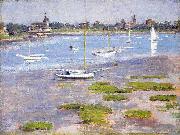 Theodore Robinson Theodore Robinson, Low Tide Riverside Yacht Club china oil painting artist